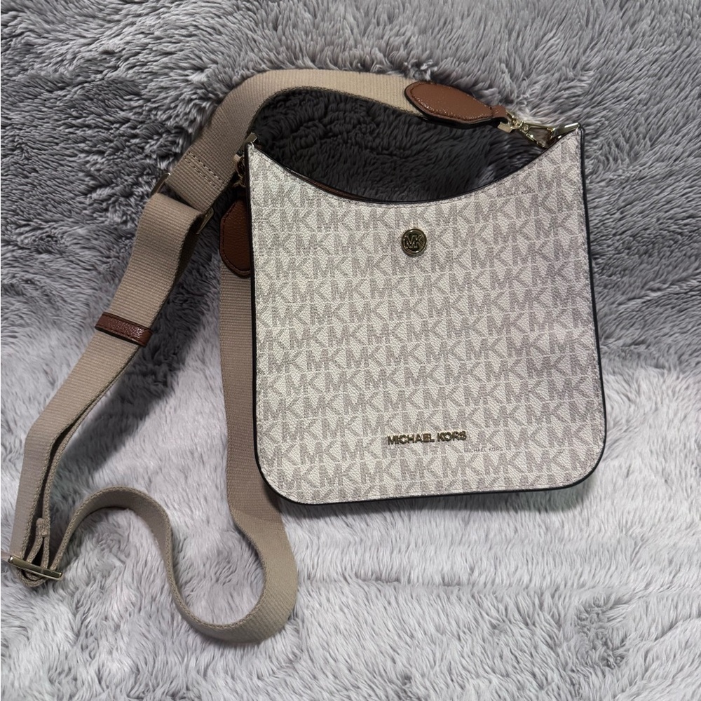 Michael Kors Briley Crossbody Cream and Brown Women's Bag